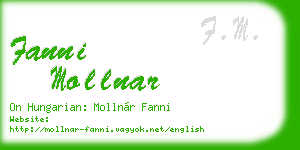 fanni mollnar business card